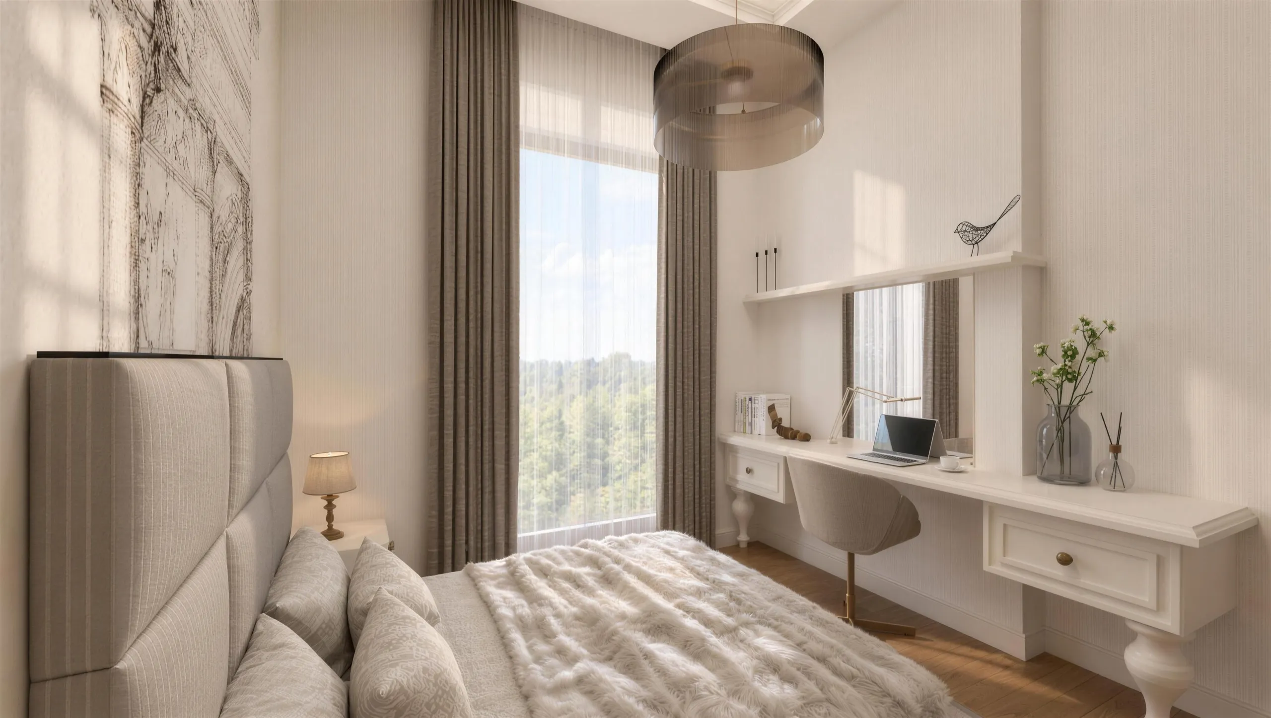 3+1 · Bedroom and study