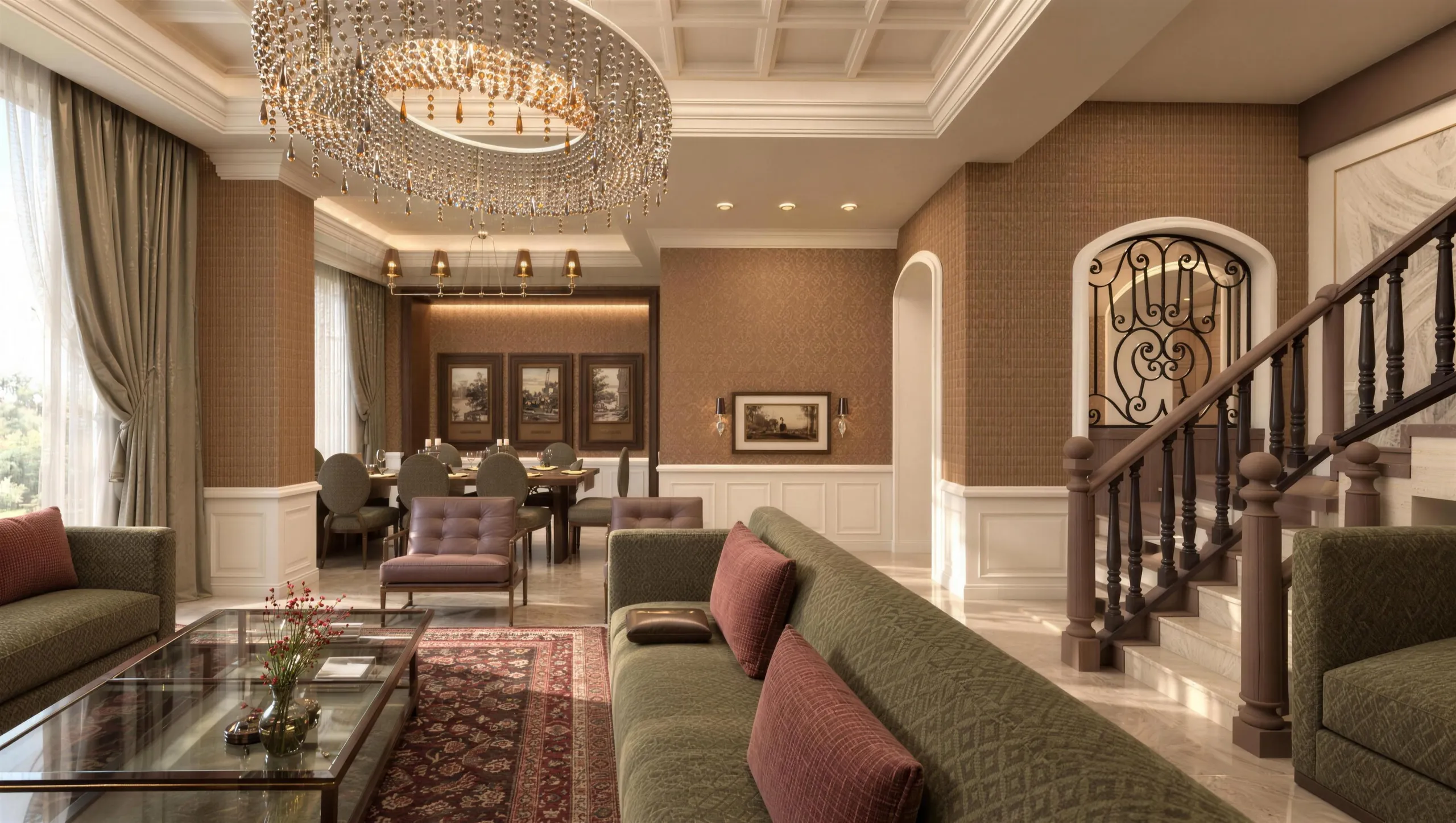 Villa · Şömineli ana salon